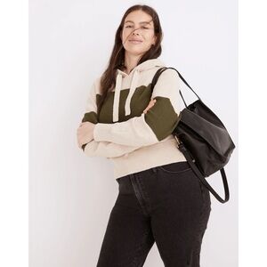 Madewell Clairview Hoodie Sweater in Colorblock Stripe Pullover Fall Winter